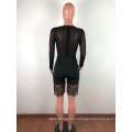 2021 Factory Wholesale Sexy Corset Transparent Spring Women Lingerie Long Sleeve Lace Bodysuit